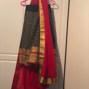 Designer lengha saree with chunni